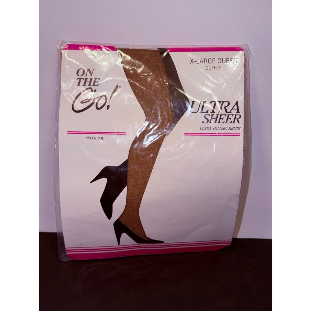 On The Go! Ultra Sheer Hosiery Coffee Brown X-Large Queen Sheer Toe Pantyhose
